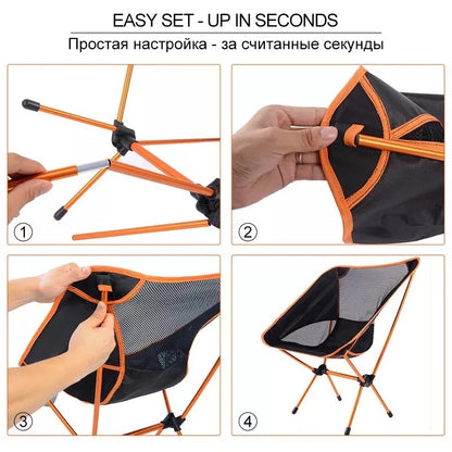 Ultralight Camping Chair, Portable Outdoor Folding Fishing Chairs Seat for Travel Camp Beach Fishing Foldable Stool Picnic Chair