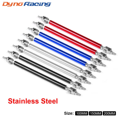 Stainless Steel Bumper Lip Adjust Front Strut Splitter Rod Tie Support Bars 100MM 150MM 200MM