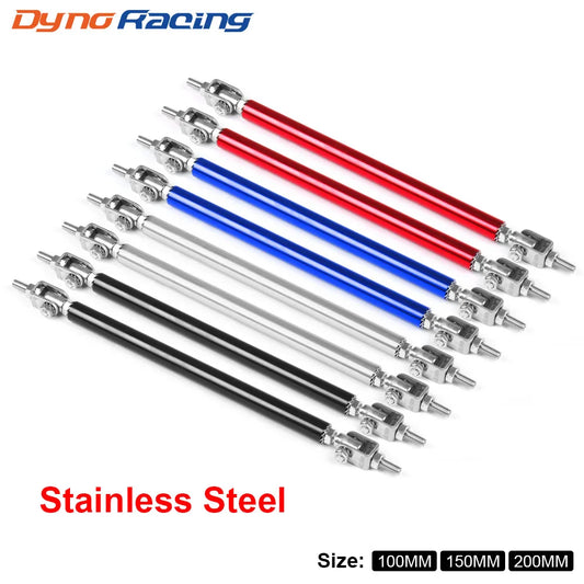 Stainless Steel Bumper Lip Adjust Front Strut Splitter Rod Tie Support Bars 100MM 150MM 200MM