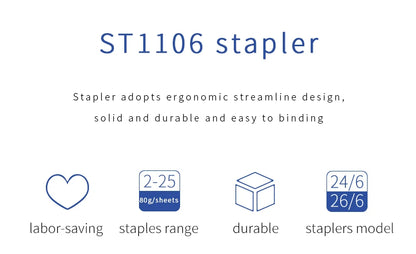 BAOKE ST1106 26/6 24/6 Hand Type Stapler With Staples