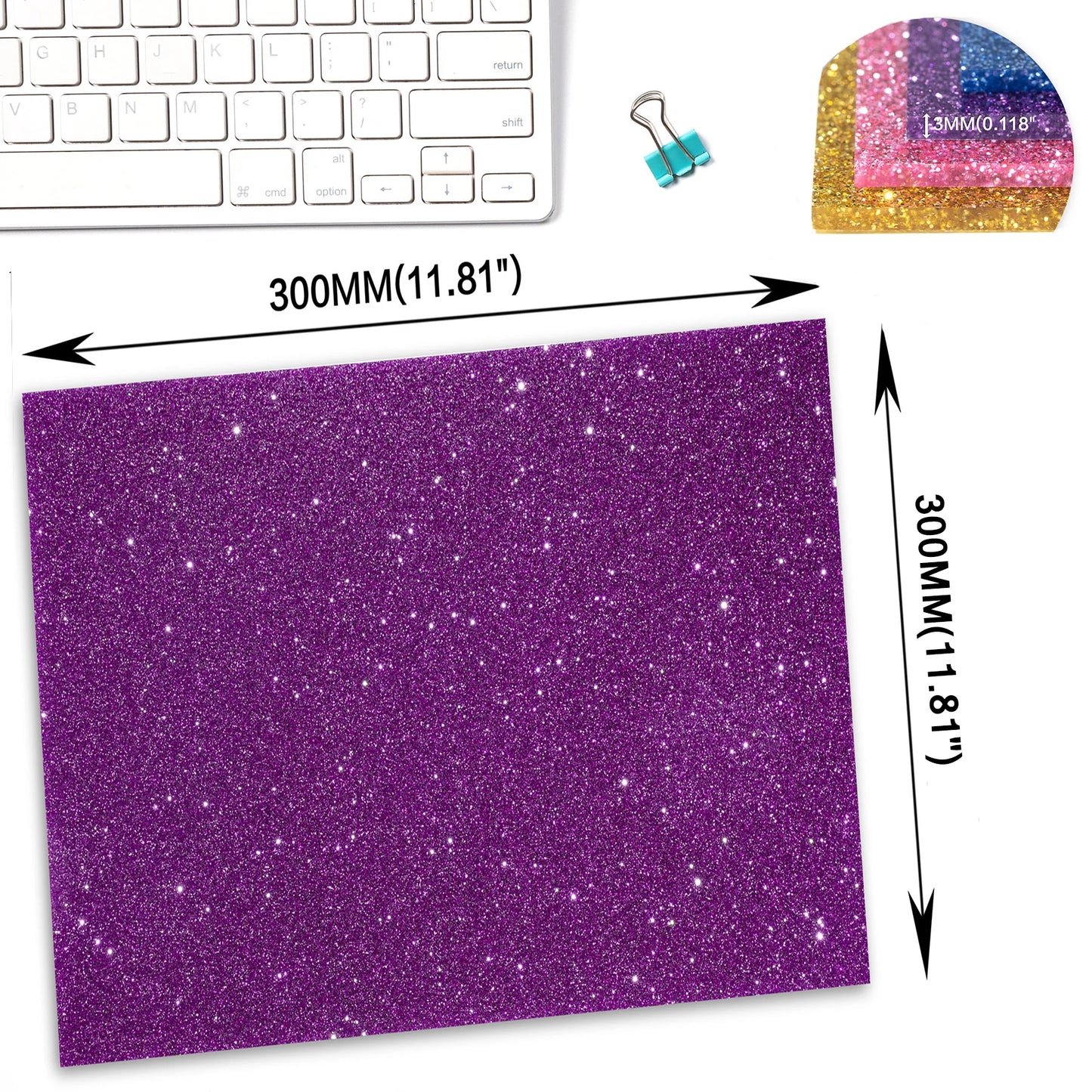 Double-sided Fine Glitter Acrylic Sheet Multi-color Available 3MM Thickness Acrylic Sheet Retail Home Decoration Plaque Material