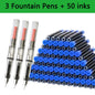 53Pcs Fountain Pen Replaceable Ink Set Black/Blue/Red ink EF School Pens Office Supplies Stationery for Writing Calligraphy Pen