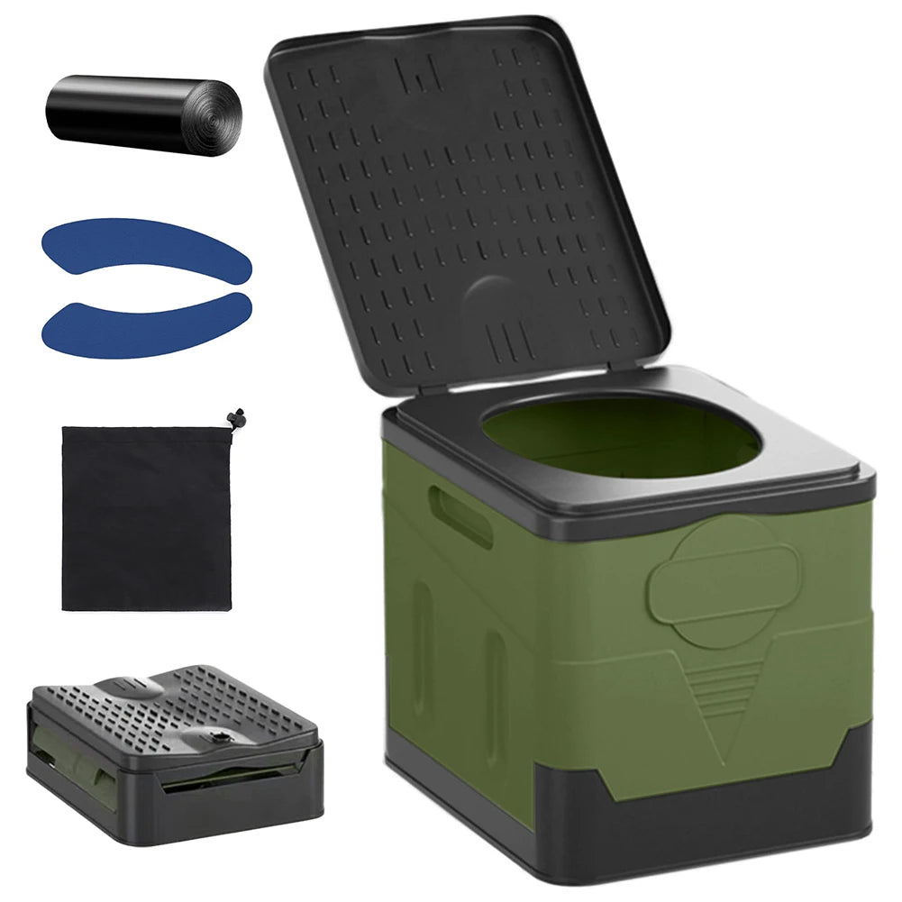 Plastic Portable Outdoor Toilet Tent Car Emergency Toilet with cover Travel Washable Camping Toilet Self-driving Picnic Seat