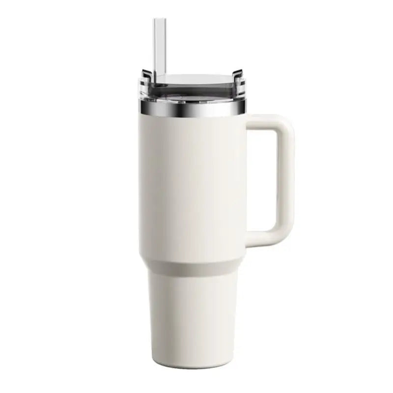 40oz 1200ML double-layer insulated tumbler cold drink travel cup coffee cup A handled and strawed insulated tumbler Ice Cup
