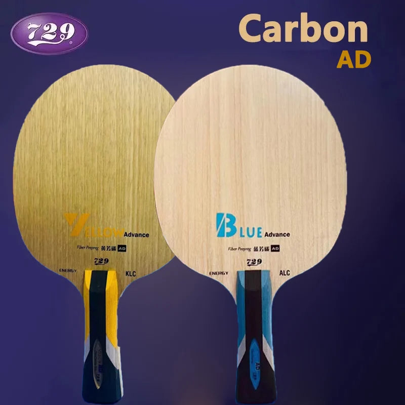 Original 729 Friendship Yellow ALC Table Tennis Blade 5 Wood 2 Arylate Carbon Professional Ping Pong Blade Blue ALC Offensive