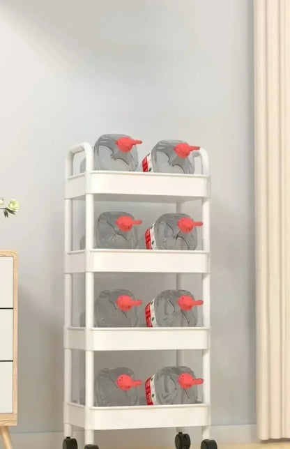 Household Multi-layer Small Cart Storage Rack Floor To Floor Kitchen Bedroom Bathroom Storage Rack Storage Rack With Wheels