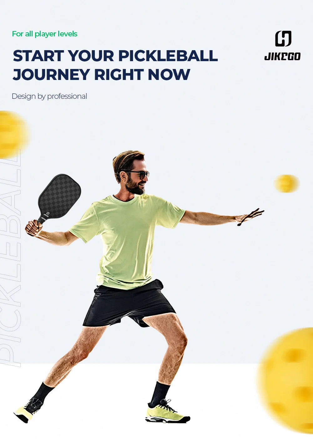 JIKEGO 18K Carbon Fiber Pickleball Paddle 2023 16mm Professional Pickle Ball Racket Racquet Men Women Child