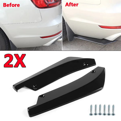 Car Universal Front Bumper Splitter Lip Spoiler Diffuser Body Kit Black Winglets Side Skirt Extension Protector Cars Accessories