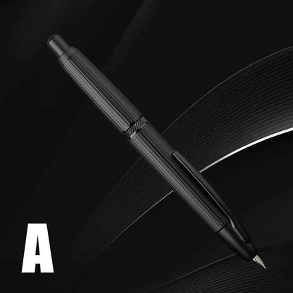 sliver Moonman A1 fountain pen Metal Press Iink pen Striped pattern EF 0.4MM Nibs writing gift pens for students office supplies