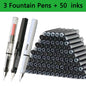 53Pcs Fountain Pen Replaceable Ink Set Black/Blue/Red ink EF School Pens Office Supplies Stationery for Writing Calligraphy Pen