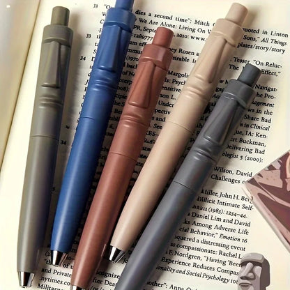 5pcs Stone Statue Click Pens High Capacity Chubby Pens for Smooth Writing and Comfortable Use Stationery Office Accessories