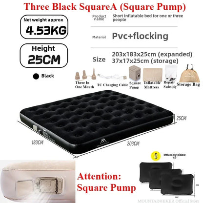 MOUNTAINHIKER Outdoor Inflatable Seating Mat Interior Air Mattress Mats Luxury Built-in Pump Thicken PVC Sleeping Bed Furniture