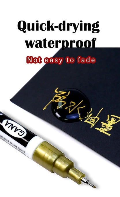4Pcs/set Oil Based White Black Permanent Paint Markers Pens 0.7mm Extra Fine Waterproof, for Rock Painting, Wood, Metal, Canvas