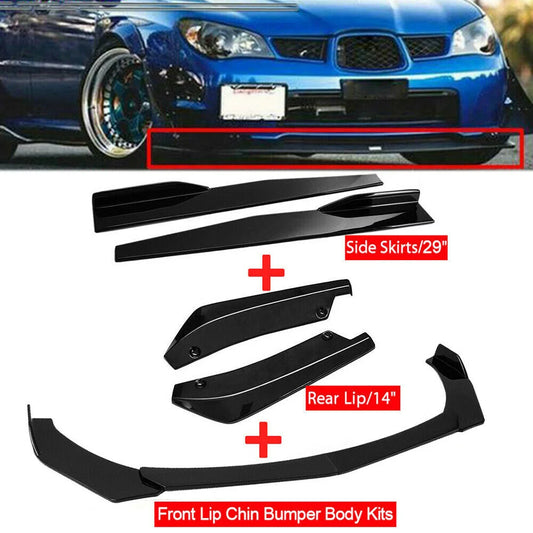 Car Universal Front Bumper Splitter Lip Spoiler Diffuser Body Kit Black Winglets Side Skirt Extension Protector Cars Accessories