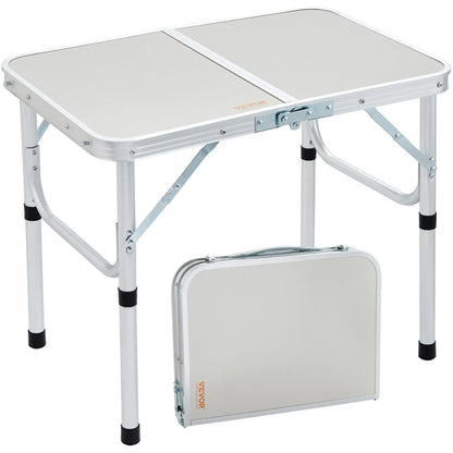 VEVOR Outdoor Folding Table Adjustable Height Portable Compact Tables Lightweight Aluminum Picnic Table For Beach/Garden/Camping