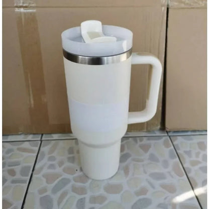 New Style Tumbler with Handle & Straw 40 oz Twist On 3Way Lid Cupholder Compatible for Travel Insulated Stainless Steel Cup