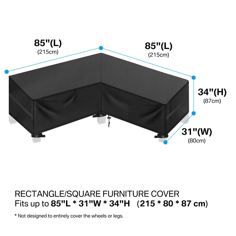 Outdoor Furniture Covers Waterproof Rain Snow Dust Wind-Proof Anti-UV Oxford Fabric For Garden Lawn Patio Table Chair Protection