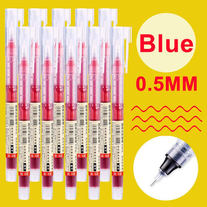 1/100pcs 0.5mm High Quality Needle Type Gel Pens Straight Liquid Ballpoint Pen Kawaii Stationery School Office Supplies Writing