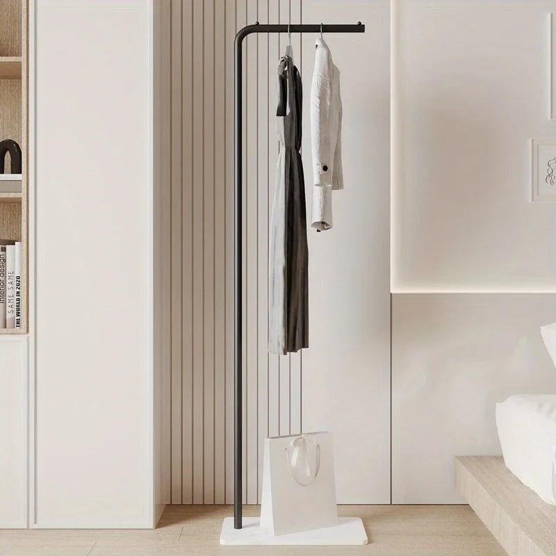 Scandinavian Modern Metal Valet Stand - Freestanding Multipurpose Suit Rack with Special Functions - Bedroom Clothing and Accessories