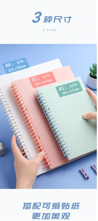 6 Sheets A4 B5 A5 30/26/20 Holes Transparent PP Loose-leaf Cover Index Divider Separator Notebook Accessory Stationery Useful