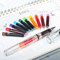 Transparent pen +10 color ink sac, pen can replace ink sac, transparent no printing style ins high appearance level correction p