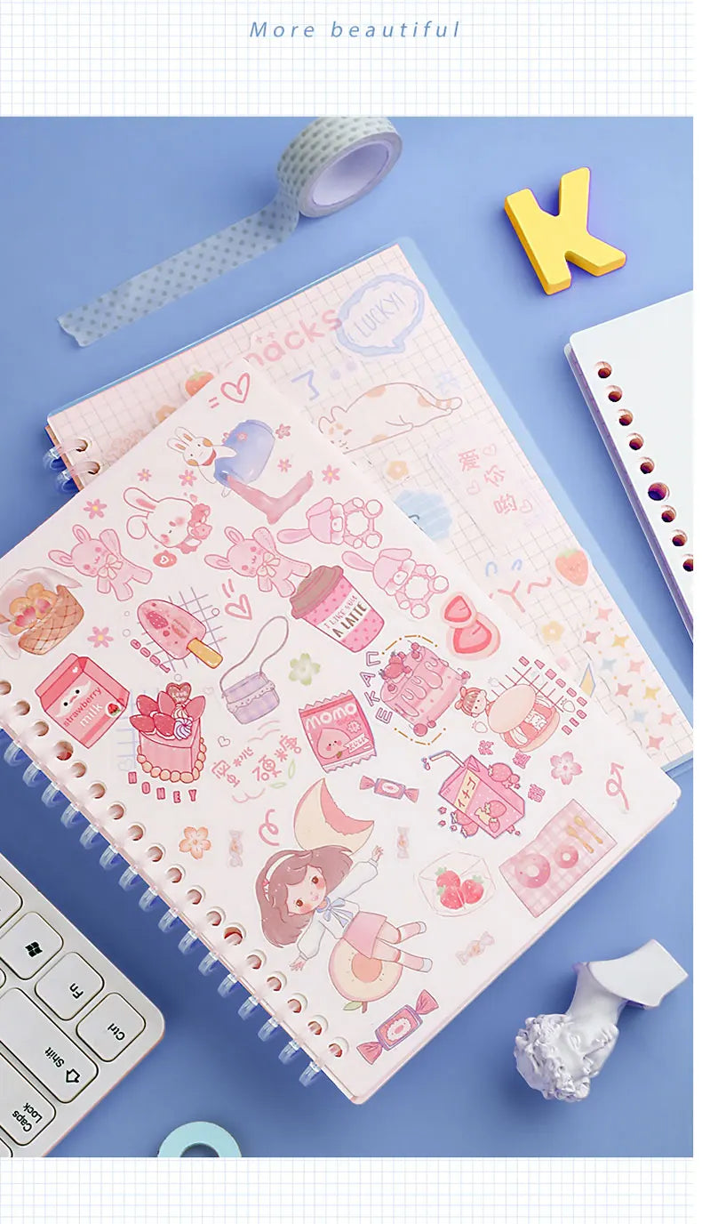6 Sheets A4 B5 A5 30/26/20 Holes Transparent PP Loose-leaf Cover Index Divider Separator Notebook Accessory Stationery Useful