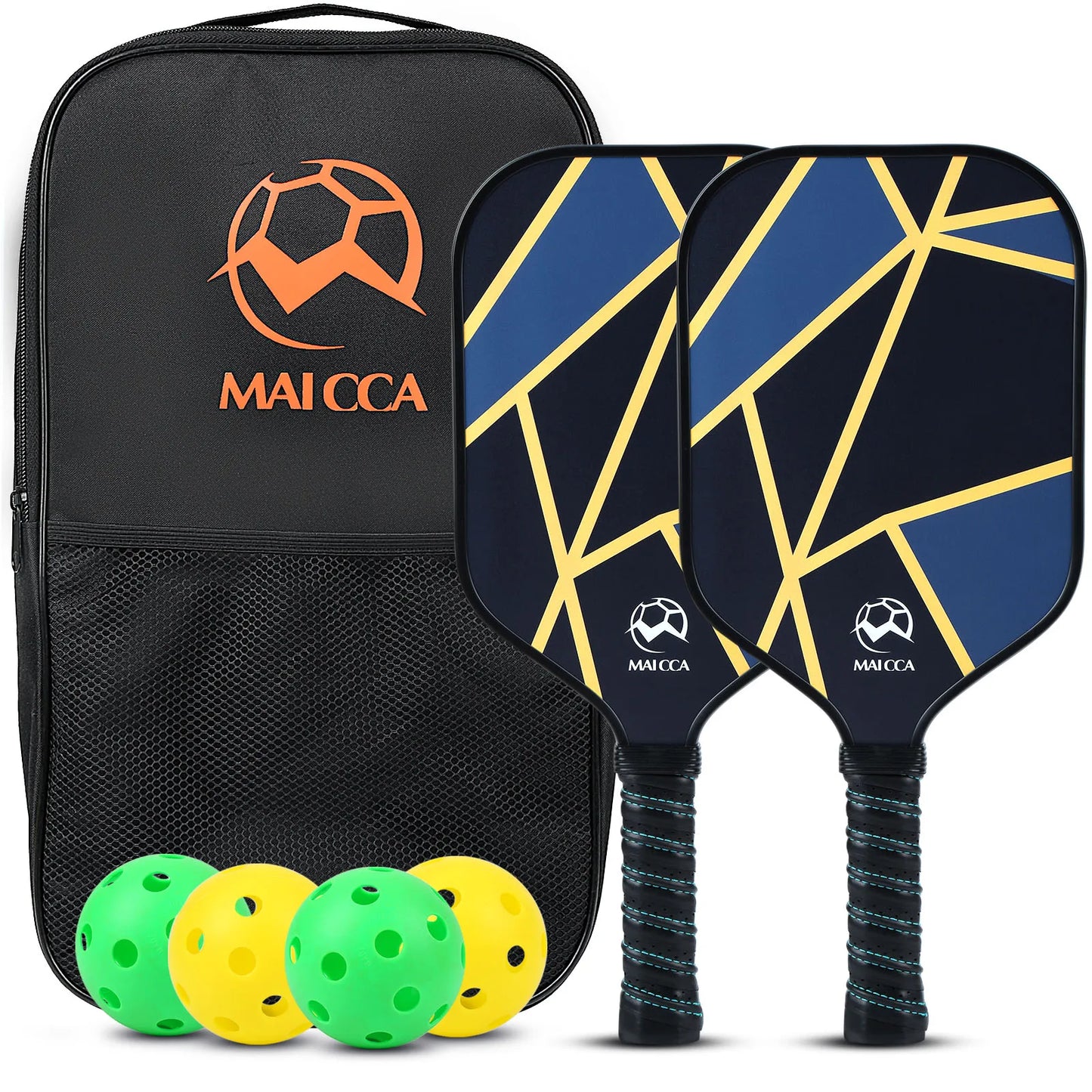 Pickleball Paddles Set Rackets Portable Racket Cover Carrying Bag Gift Kit USAPA Approved Indoor Outdoor Honeycomb Core 4 Balls