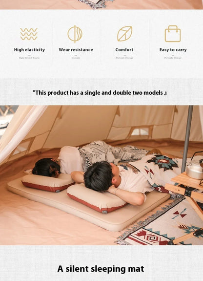 Lohascamping double Self-inflating Mattress 10cm Compact Folding Camping Mat Sleeping Bed Pad 1-2 Person floor tent Air Mat