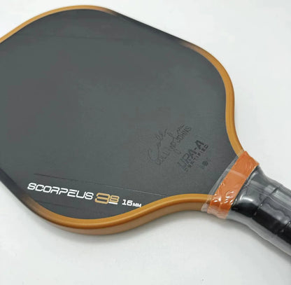 Scorpeus 3S Collin Johns Pickleball Paddle 16mm Thick Propulsion Core and Charged Carbon Surface Larger Sweet Spot