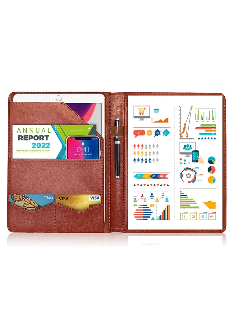 Multifunctional A4 Conference Folder Business Stationery Folder Leather Contract File FoldersTravel Document Folder NEWYES 2024