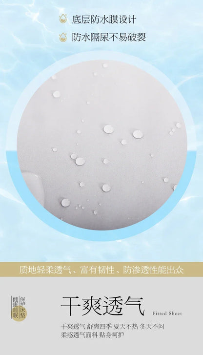 Waterproof Mattress Cover Six-Sided All Inclusive With Zipper Removable Bedspread Queen Breathable Mattress Protector