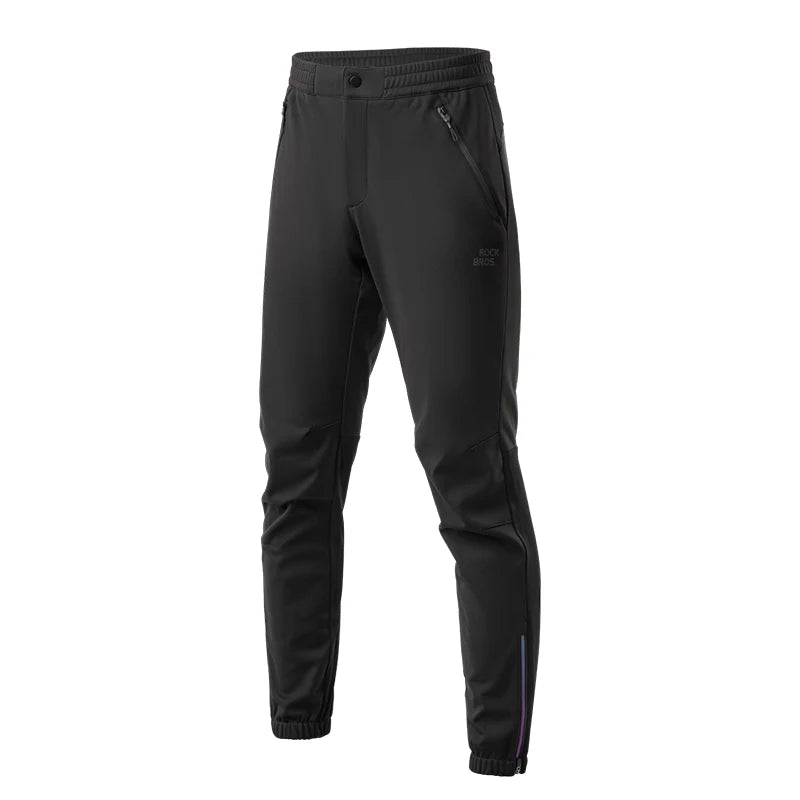 ROCKBROS Winter Cycling Pants Men Fleece Sport Reflective Trousers Keep Warm Thermal Bicycle Bike Mtb Pants Running Clothings