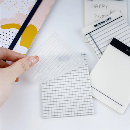 50 Sheets Transparent Waterproof Sticky Note Pads Notepads for School Stationery Office Supplies