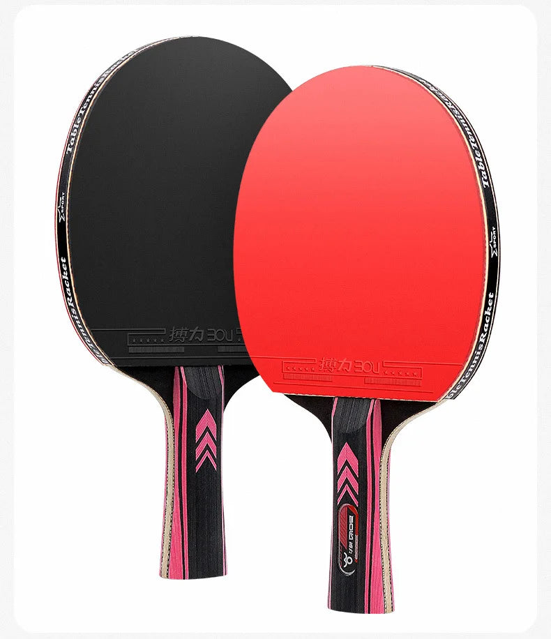 Table Tennis Racket Set Professional 7/5-Ply Wood with Pimples-in Rubber Includes 2 Rackets,3 Ping Pong & Box for Beginners