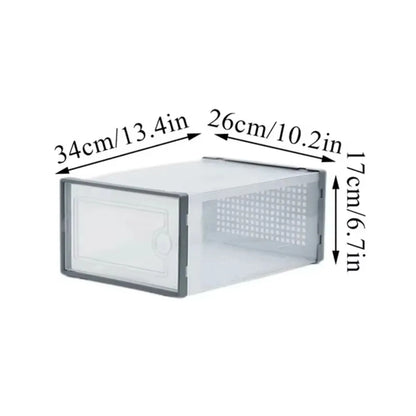 Shoe Cabinets Transparent Plastic Shoes Case Stackable Front Lid Drawer Shoes Organizer Thicken Large Moisture-Proof Storage Box