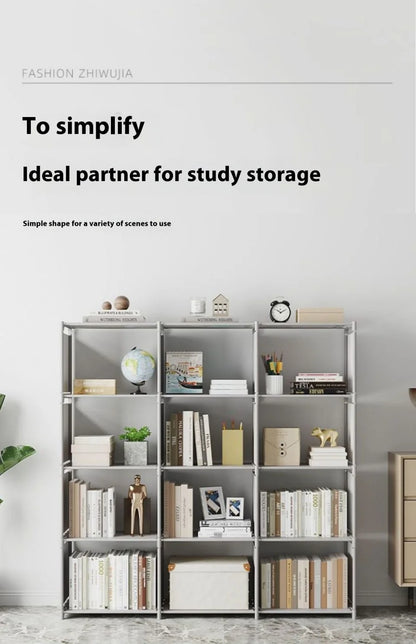 Multi-layer Simple Assembled Bookshelf Easy To Assemble Closet Storage Cabinet Portable Children's Sundries Shelf Save Space