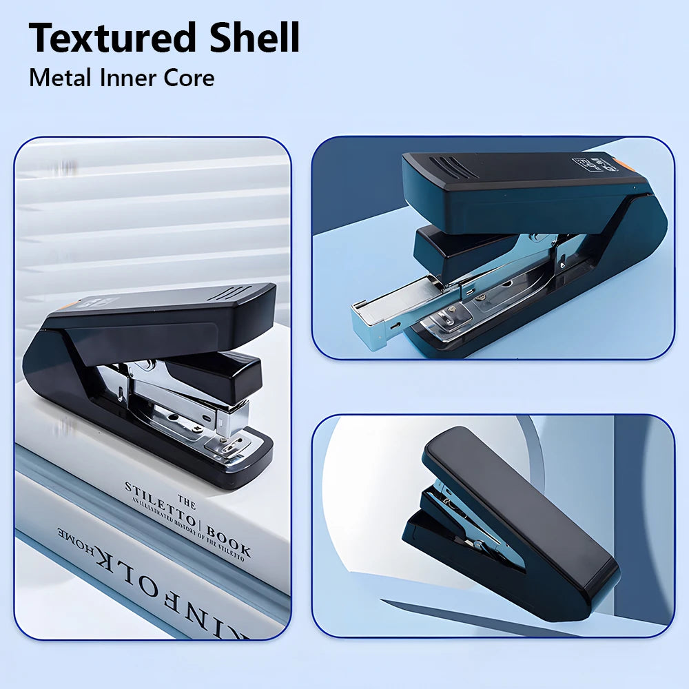 M&G 12# Desktop Stapler 50 Sheets Effort-Saving Portable Durable Office Supplies Business-type Stapler Black/White