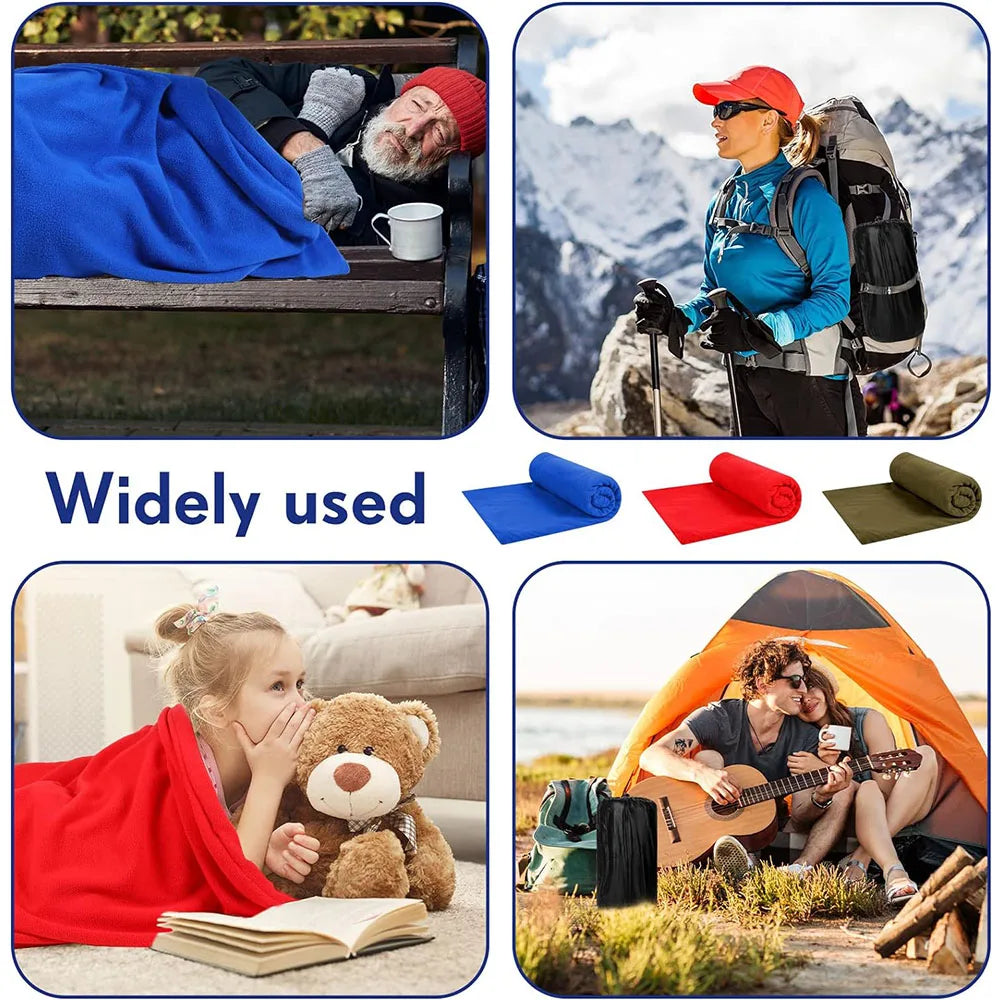 Outdoor fleece sleeping bag 180x80cm single down sleeping bag inner lining warm sleeping bag outdoor camping and travel supplies