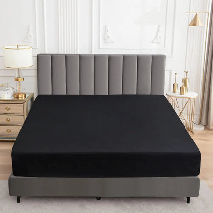 Waterproof Fitted Bed Sheet Comfortable Mattress Protector with Elastic Rubber Band Washable and Easy Care