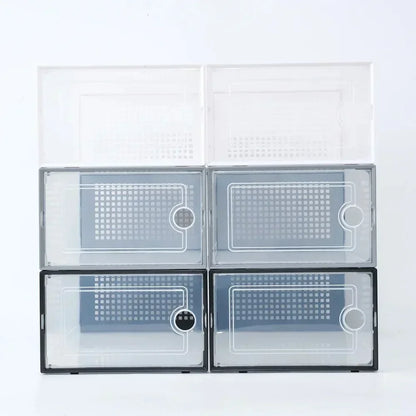 Shoe Cabinets Transparent Plastic Shoes Case Stackable Front Lid Drawer Shoes Organizer Thicken Large Moisture-Proof Storage Box