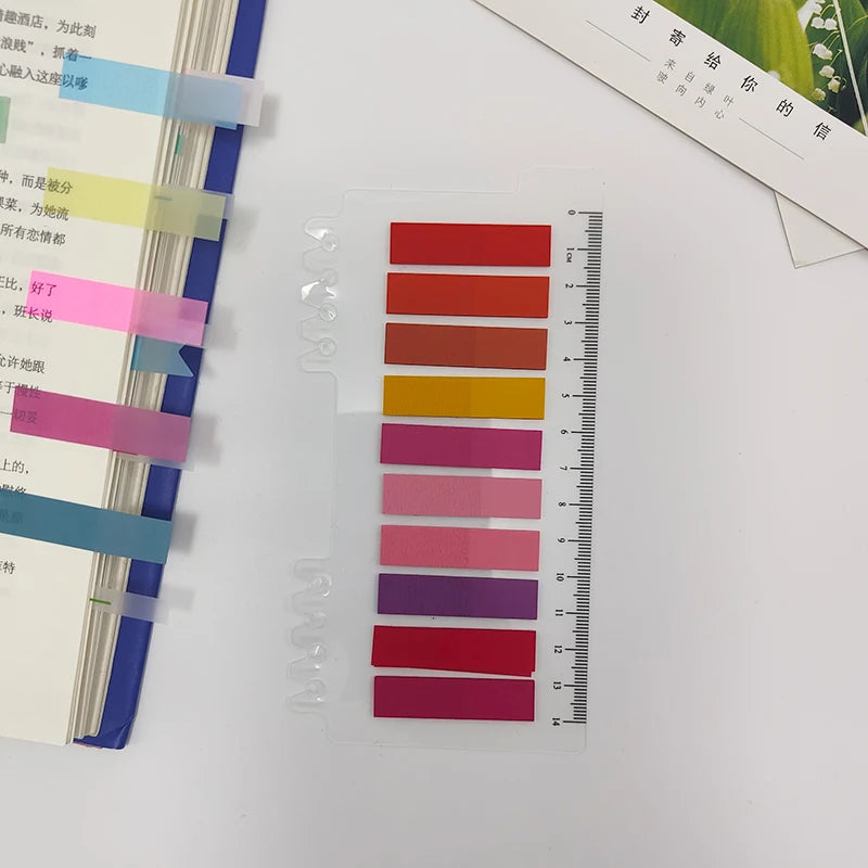 KindFuny 200 Sheets Morandi Index Tabs Bookmark Sticky Notes Notepad Kawaii Stationery School Office Supplies