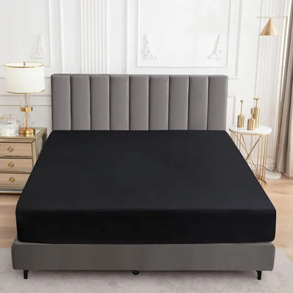 Waterproof Fitted Bed Sheet Comfortable Mattress Protector with Elastic Rubber Band Washable and Easy Care