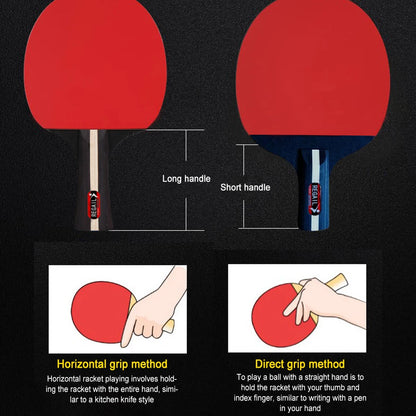 Table Tennis Racket 2 Rackets & 3 Balls Table Tennis Paddles Professional Ping Pong Paddle with Bag for Beginners Training Game