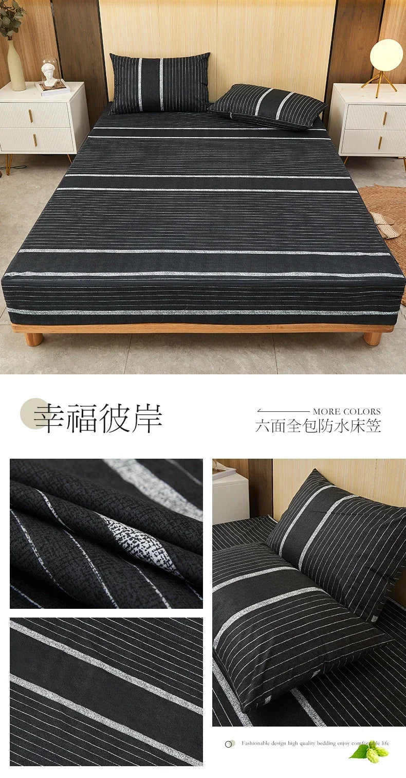 Waterproof Mattress Cover Six-Sided All Inclusive With Zipper Removable Bedspread Queen Breathable Mattress Protector