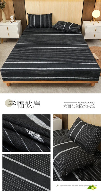 Waterproof Mattress Cover Six-Sided All Inclusive With Zipper Removable Bedspread Queen Breathable Mattress Protector