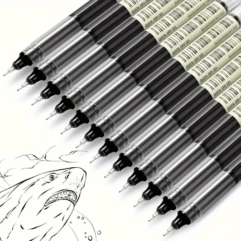 1/100pcs 0.5mm High Quality Needle Type Gel Pens Straight Liquid Ballpoint Pen Kawaii Stationery School Office Supplies Writing