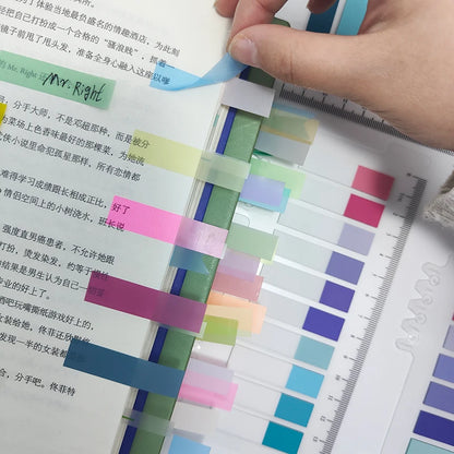 KindFuny 200 Sheets Morandi Index Tabs Bookmark Sticky Notes Notepad Kawaii Stationery School Office Supplies