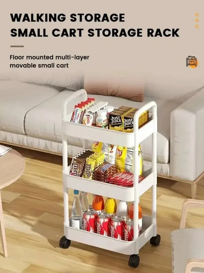 Mobile Storage Rack Trolley Organizer Household Kitchen Multifunctional Cart With Wheels Home Accessories Multi Storey Bookshelf