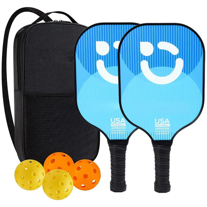 Pickleball Paddles Set Rackets Portable Racket Cover Carrying Bag Gift Kit USAPA Approved Indoor Outdoor Honeycomb Core 4 Balls