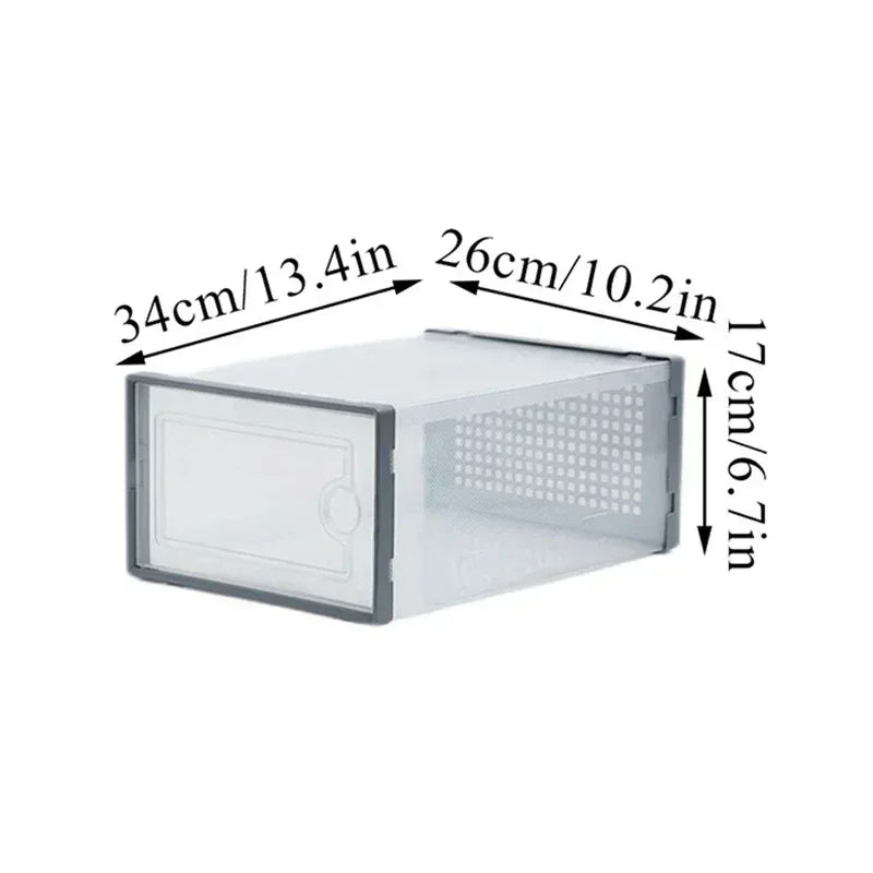 Shoe Cabinets Transparent Plastic Shoes Case Stackable Front Lid Drawer Shoes Organizer Thicken Large Moisture-Proof Storage Box